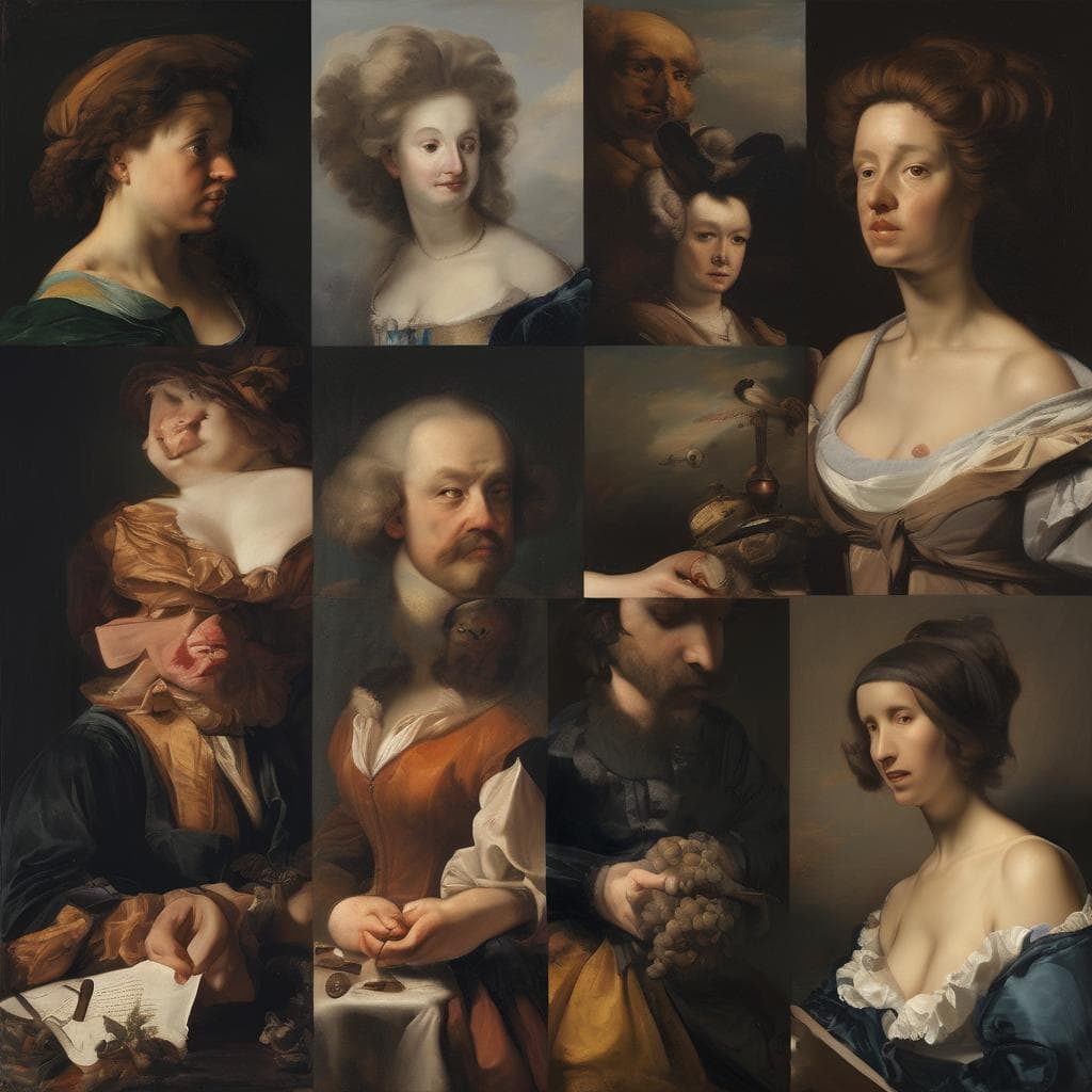 Καλλιτέχνες που διαμόρφωσαν τη σύγχρονη τέχνη, πορτρέτα διάσημων δημιουργών σε κλασικό στυλ.